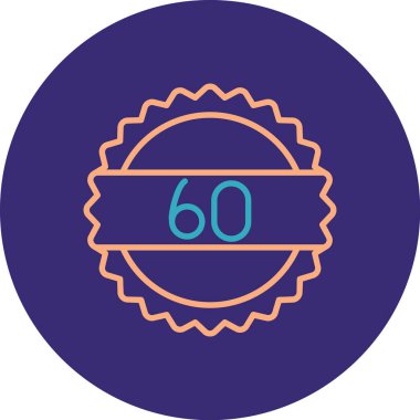 60 derece modern simge, vektör illüstrasyonu