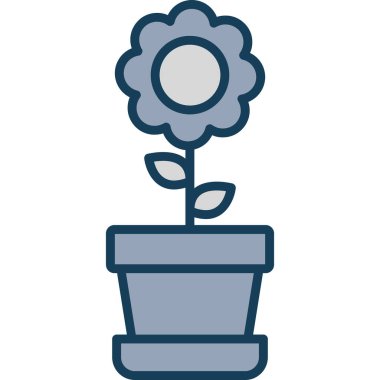 Çiçek. Web simgesi basit illüstrasyon