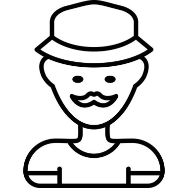 Şapkalı adam, bir kişinin vektör çizimi.