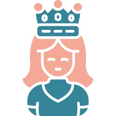 Kadın kraliçe, illüstrasyon, vektör, beyaz arka planda.