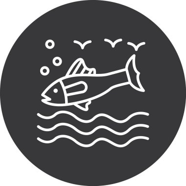 Balık. Web simgesi basit illüstrasyon