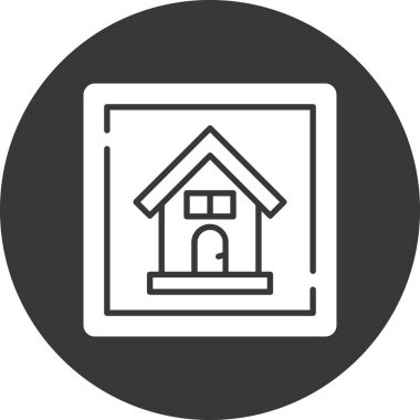 Emlak simgesi. Web için ev vektör simgelerinin basit illüstrasyonu