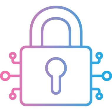 Kilit. Web simgesi basit illüstrasyon