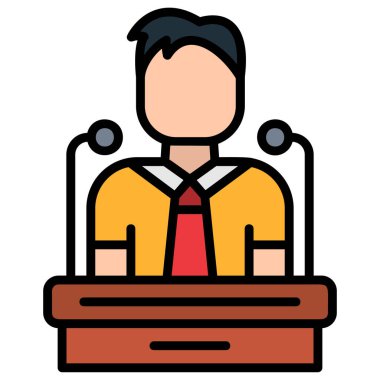 Konferans simgesi, vektör çizimi