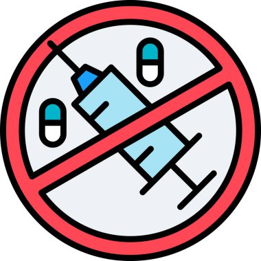 Uyuşturucu yok. Web simgesi basit illüstrasyon