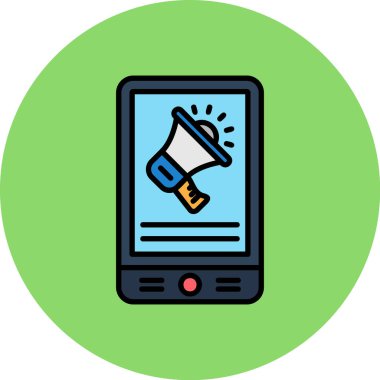 mobil pazarlama reklam rengi vektör illüstrasyonuName