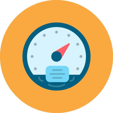 Barometre Simgesi, Basit Renk Vektörü İllüstrasyonu