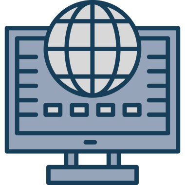 küresel Internet simge vektör çizim