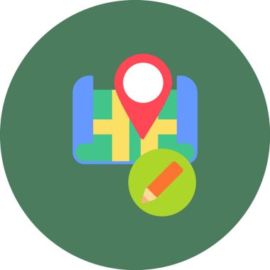 gps konum haritası simgesi düz biçimli