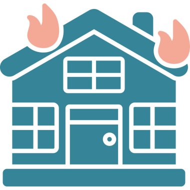 ev yangını simgesi düz stil