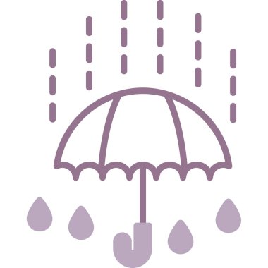 Tek bir şemsiye simgesinin vektör illüstrasyonu