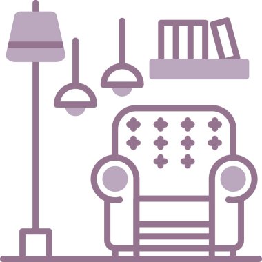 Koltuk ikonu, vektör illüstrasyonu. modern basit sembol