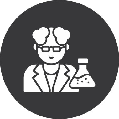 Bilim adamı. Web simgesi basit illüstrasyon