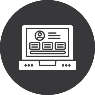 dizüstü bilgisayar web simgesi basit illüstrasyon