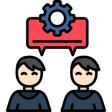 Konuşma köpüğü vektörü olan iki iş adamı