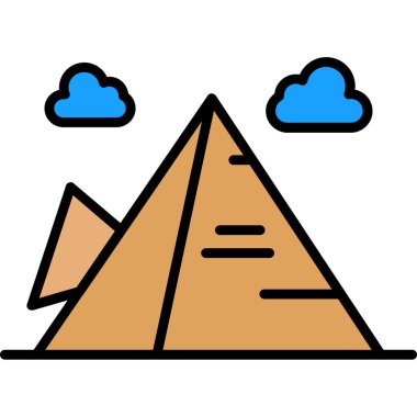 piramitler simgesi. özet piramit vektör rengi düz izole