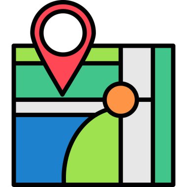 gps konum haritası simgesi