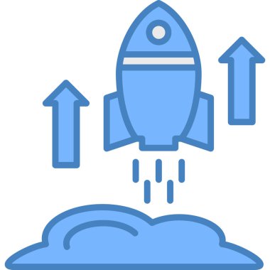 Roket fırlatma roket simgesi doldurulmuş taslak biçimi