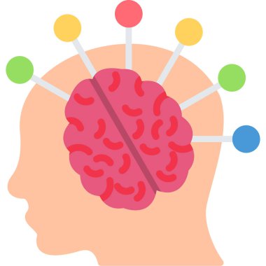 Beyin kutsal kişilerin resmi içinde düz stil