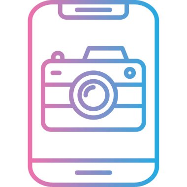 mobil kamera simgesi vektör illüstrasyonu