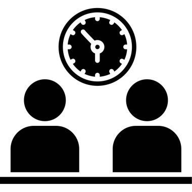 toplantı vektörü glyph düz simgesi