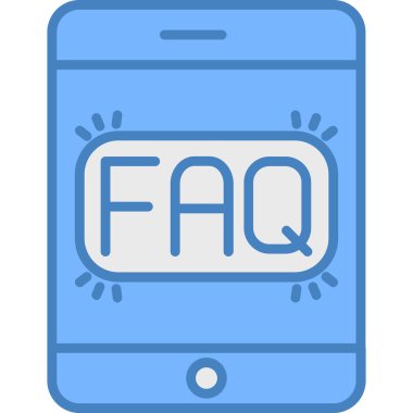 Telefon ve soru simgesi. Web için telefon vektör simgelerinin özet çizimi