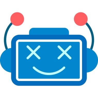 Şirin bir çizgi film robotunun vektör çizimi