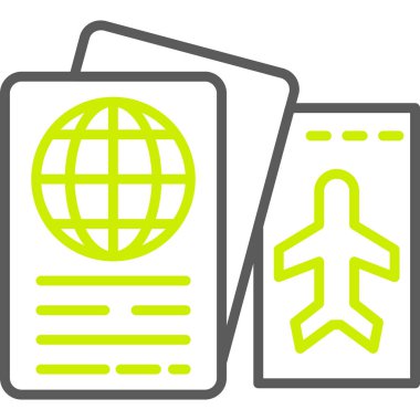 Uçuş biletleri simgesi, vektör illüstrasyonu