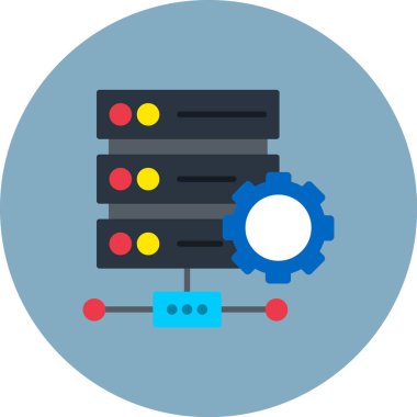 veri merkezi vektör düz simgesi