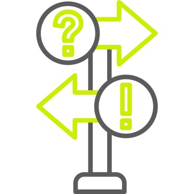 soru ve ünlem işareti simgesi, özet vektör çizimi