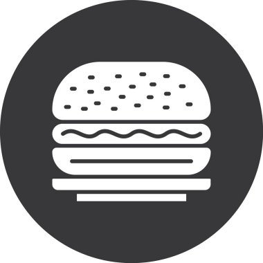 Hamburger simgesi, vektör illüstrasyonu