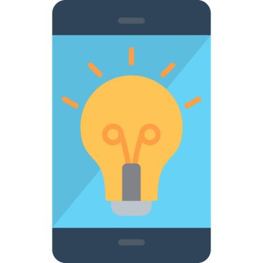 Ampul fikri ikonu, vektör illüstrasyonu. düz dizayn