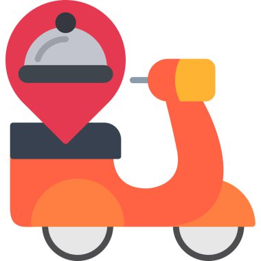 Motosiklet teslimat simgesi düz stil