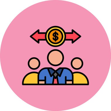 İş ve finans simgesinin vektör illüstrasyonu