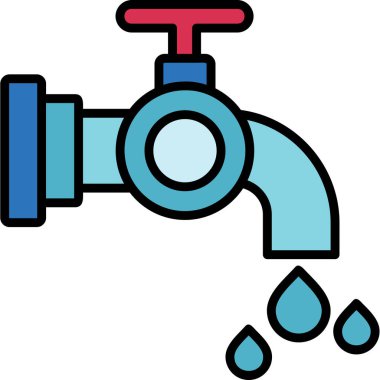 Su musluğu ikonu vektör illüstrasyonu