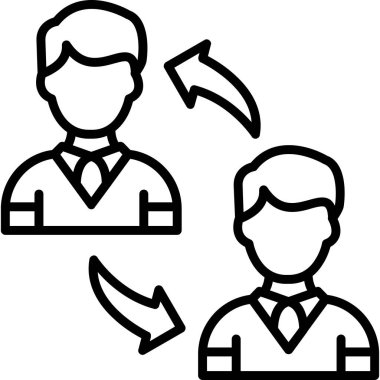 iş adamları takım çalışması simgesi ana hatlar biçiminde