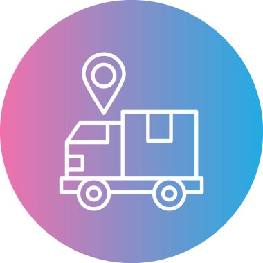 Teslimat kamyonu simgesinin vektör çizimi