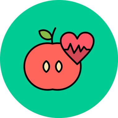 elma ikonu vektör illüstrasyonu