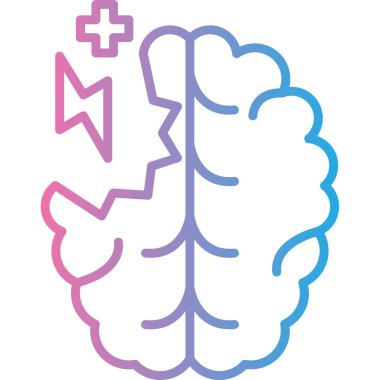 beyin ikonu vektör illüstrasyonu