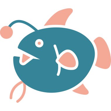 Balık ikonu. Ağ için basit balık vektör simgeleri çizimi