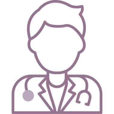 Doktor doktor simgesi, vektör illüstrasyonu