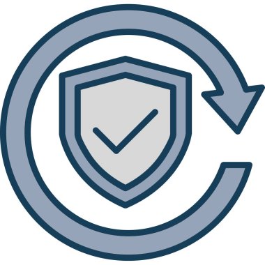 Kalkan. Web simgesi basit illüstrasyon