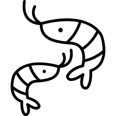 Karides simgesi vektör illüstrasyonu