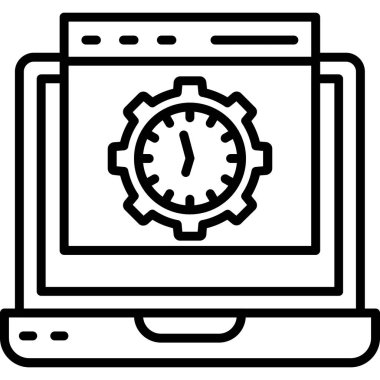 saat ve saat simgesi olan bilgisayar ekranı