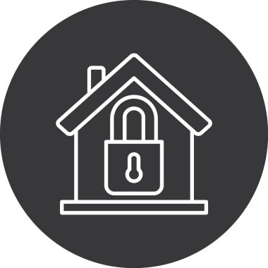 Kilitli evin vektör illüstrasyon simgesi
