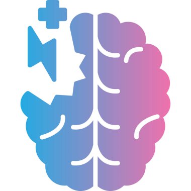 Beyin. Web simgesi basit illüstrasyon