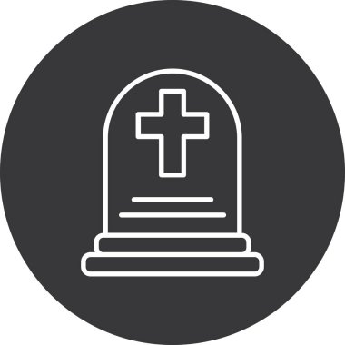 Mezar taşı. Web simgesi basit illüstrasyon