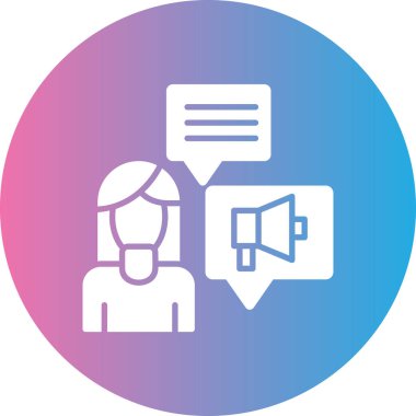 vector illustration of a woman with a speech bubble