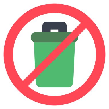 Çöp kutusu simgesi. Simgeli teneke kutunun basit çizimi