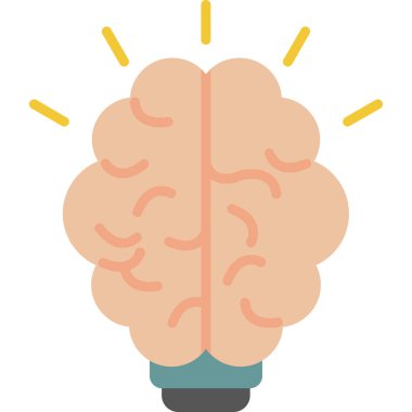 Beyin zihin simgesi düz stilde